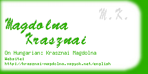 magdolna krasznai business card